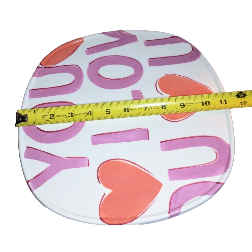 Home I Love You Valentines Day Cake Stand 11 inch Ceramic Heart Display Pedestal - Picture 8 of 10
